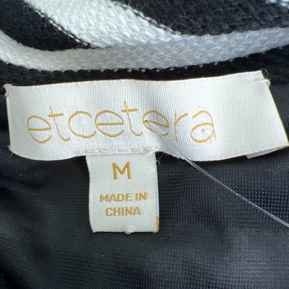 Etcetera Sleeveless Turtle Neck Striped Sweater Dress Black & White Size Medium - Picture 6 of 6